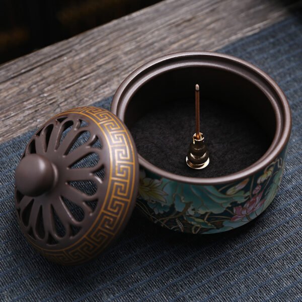 Antique Cloisonne Incense Burner Handicraft Ornaments - Image 3