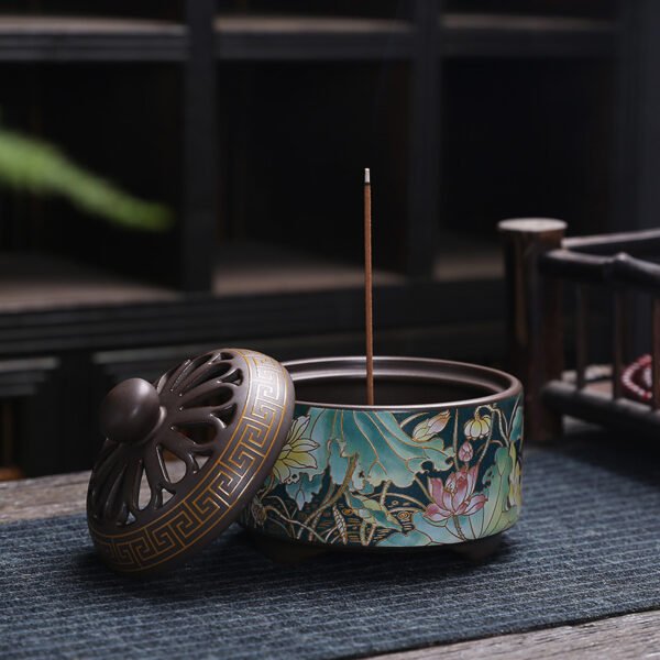 Antique Cloisonne Incense Burner Handicraft Ornaments - Image 4